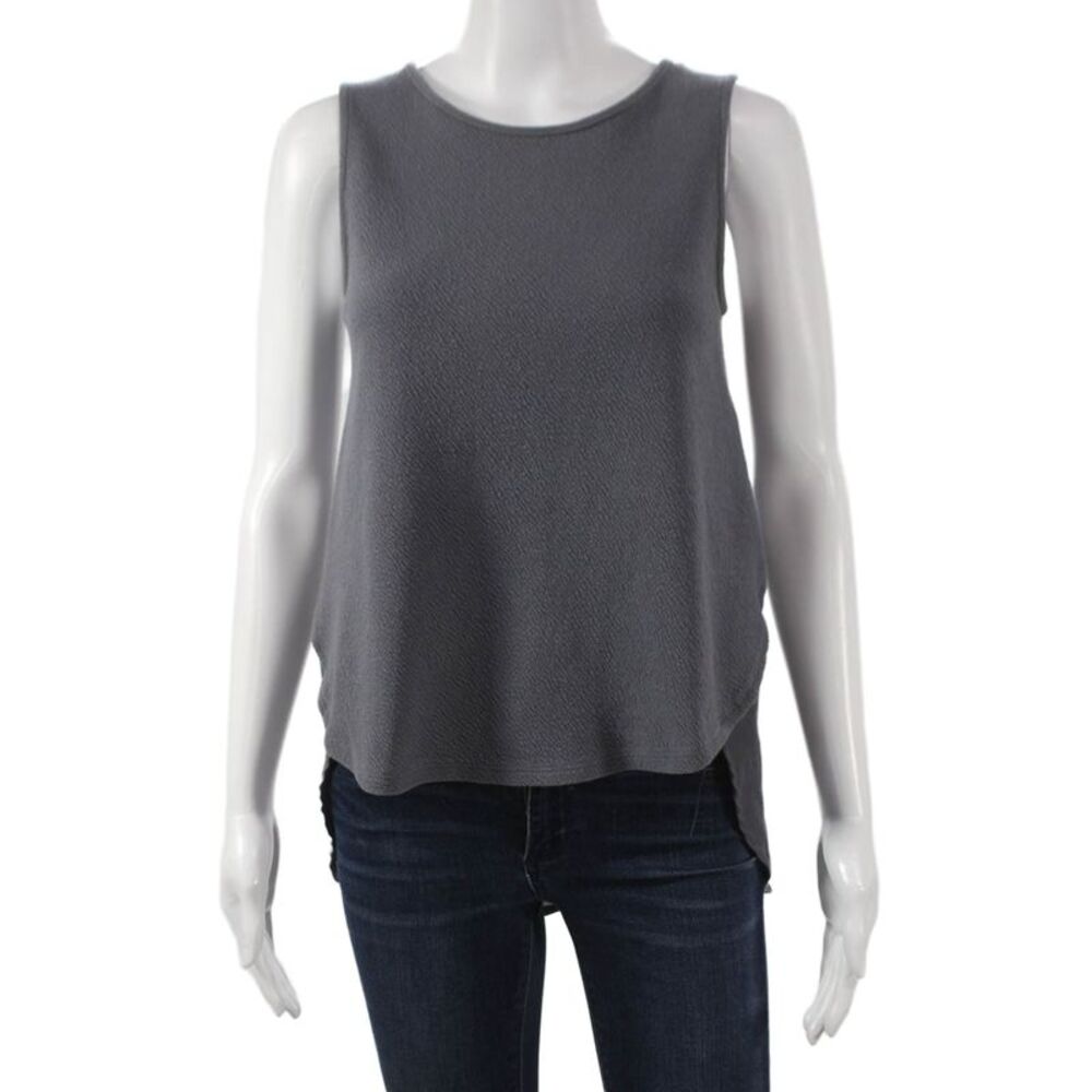 Deletta Anthropologie Womens Basic Sleeveless Gray Cotton Tank Size XS